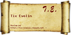 Tix Evelin névjegykártya